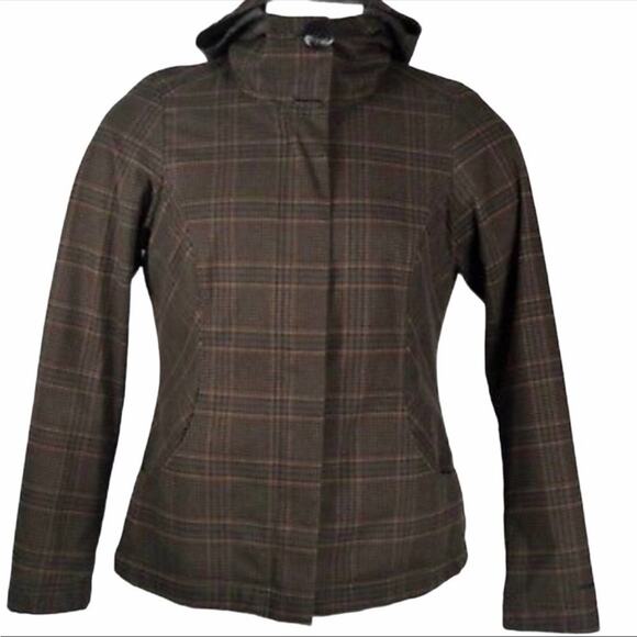 Patagonia Darya Brown Herringbone Plaid Jacket M